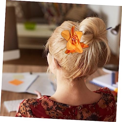 TENDYCOCO Artificial Flower Hair Clip Hawaiian Hibiscus Plumeria Hairpin Orchid Flower Headdress Bobby Pins Headwear for Woman Girl Lady 5pcs (Random Color) - Image 5