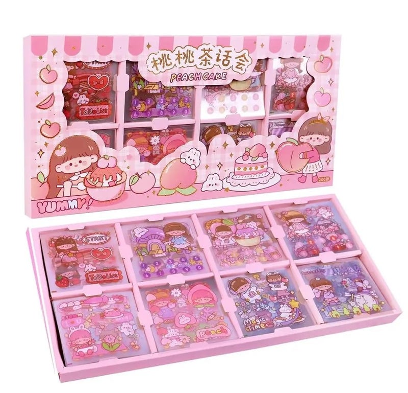 KmCho Long Box Stickers-200 Sheets Kawaii Aesthetic Stickers for Scrapbooking, Journaling, DIY Crafts & Gifts-Cute Girls Travel-Themed Paper Stickers for Kids,Teens & Stationery Lovers DN-2 - Image 4