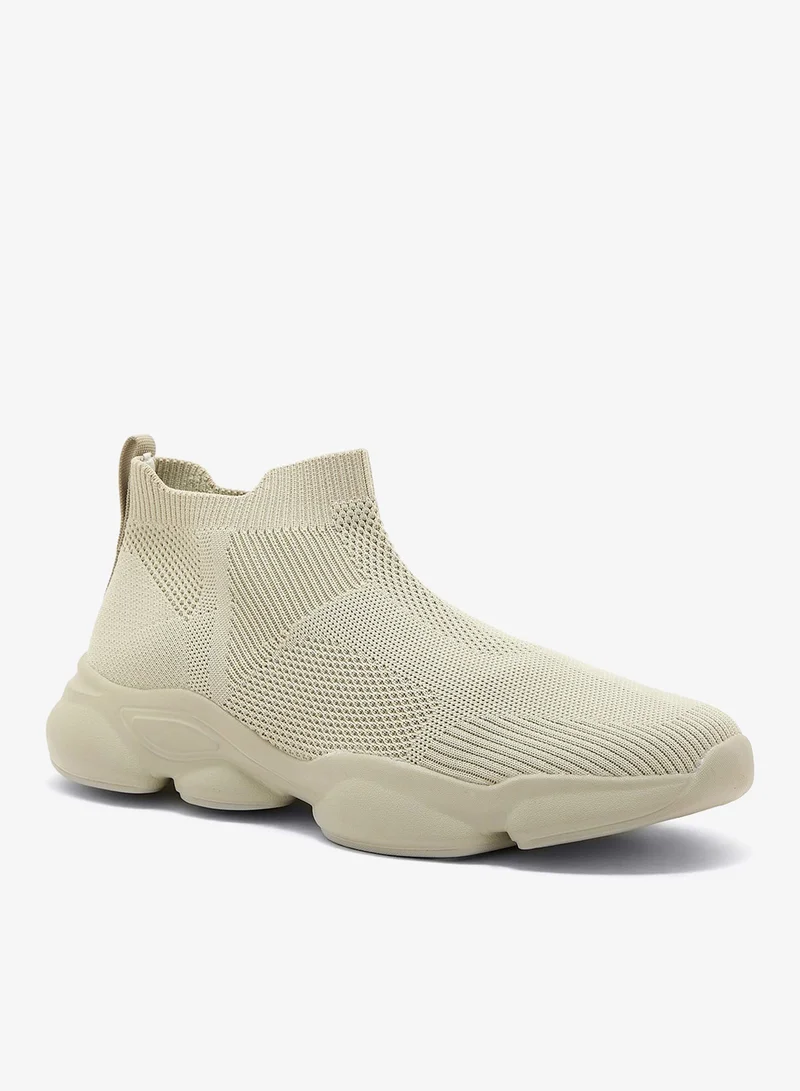 Casual Knitted Pull On Sneakers