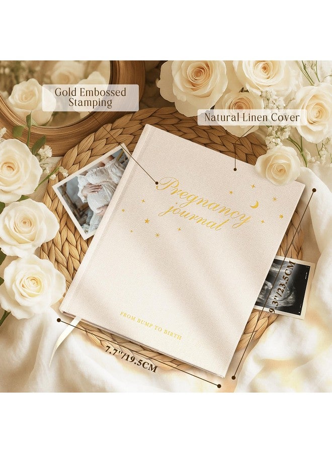 Lanpn My Pregnancy Journal Memory Book for First Time Mom, 156 Page Pregnant Announcement Must Have Planner, Mom to Be Scrapbook Keepsake Gift Pregnancy Tracking Diary for Expecting New Parent Beige - Image 2