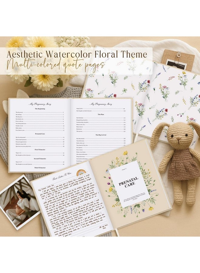 Lanpn My Pregnancy Journal Memory Book for First Time Mom, 156 Page Pregnant Announcement Must Have Planner, Mom to Be Scrapbook Keepsake Gift Pregnancy Tracking Diary for Expecting New Parent Beige - Image 3