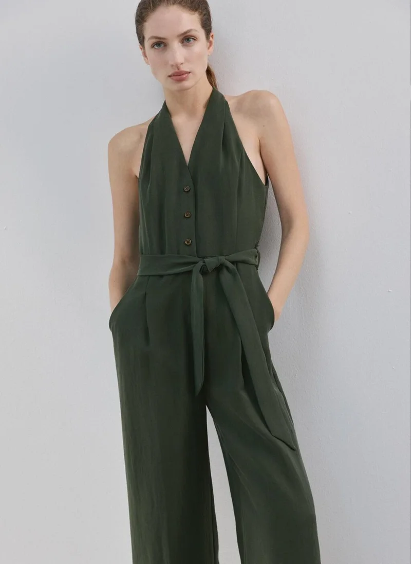 MANGO  Halter-neck jumpsuit with belt for Women | Best Price UAE