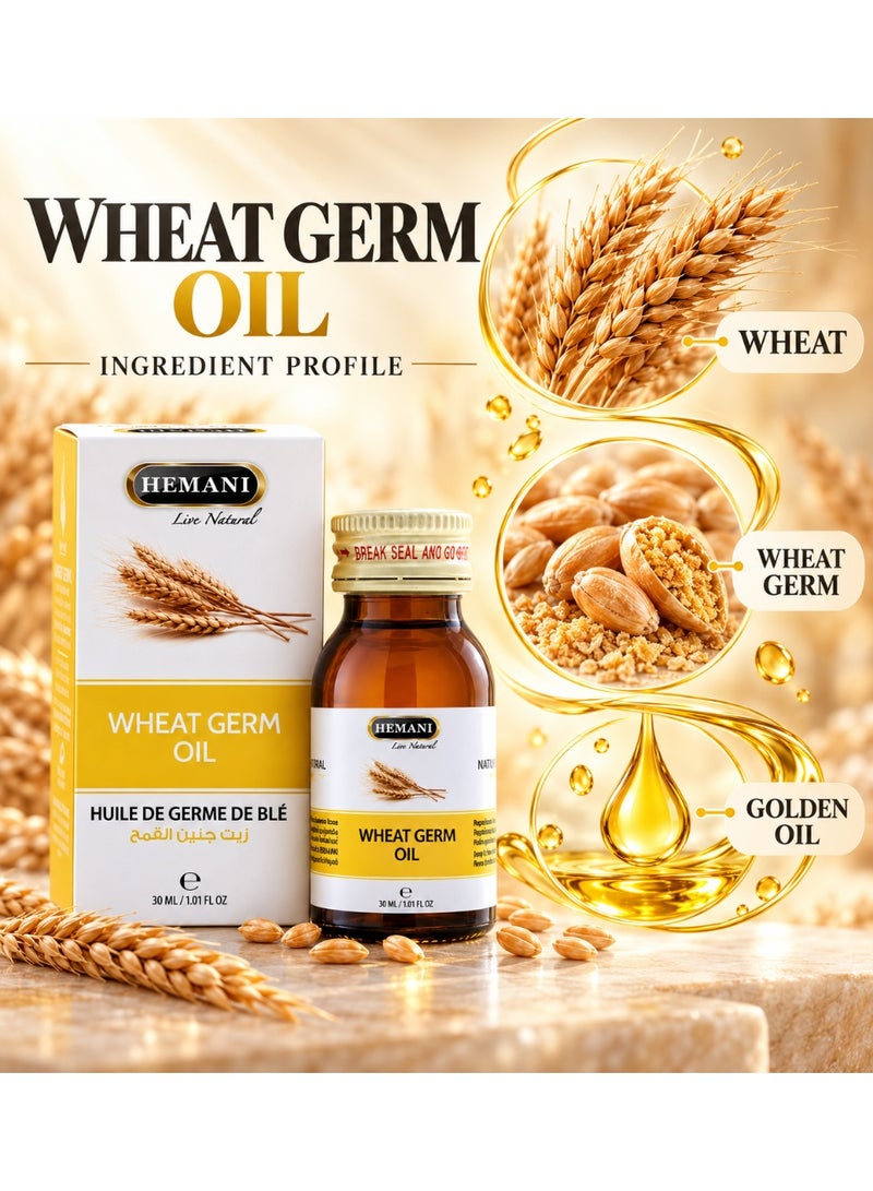 HEMANI Wheat Germ Oil Natural Moisturising Oil 30ml for Hair Skin & Body Massage Lightweight Daily Care Oil - Image 2