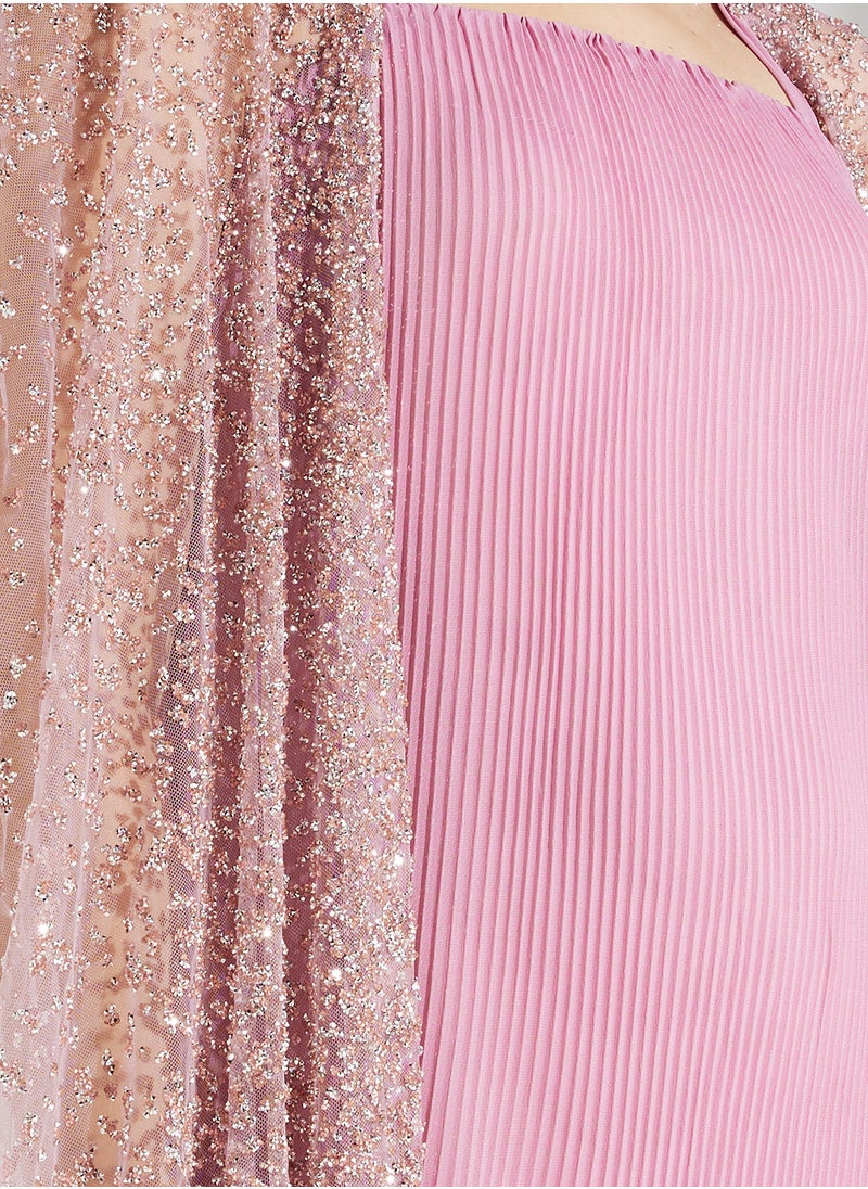 Pleated Column Dress