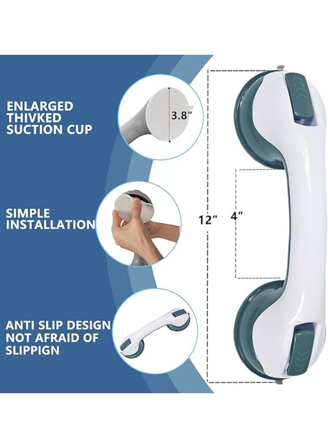 12 Inch Suction Grab Bar for Bathroom Support, Shower and Bathtub Safety Handle, No-Drill Wall Mounted Grip for Daily Mobility Assistance - Image 2