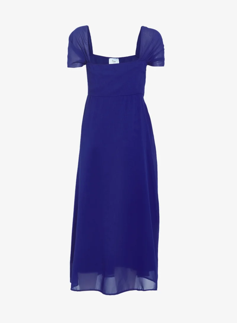 ايلا بلس فستان بكتف واحد بتصميم - مع فتحة