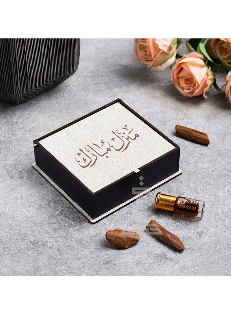 Story Of Candle Distribution + Oud Oil And Moroccan Ouds Come In A Wooden Box With An Arabic Phrase  - Image 1