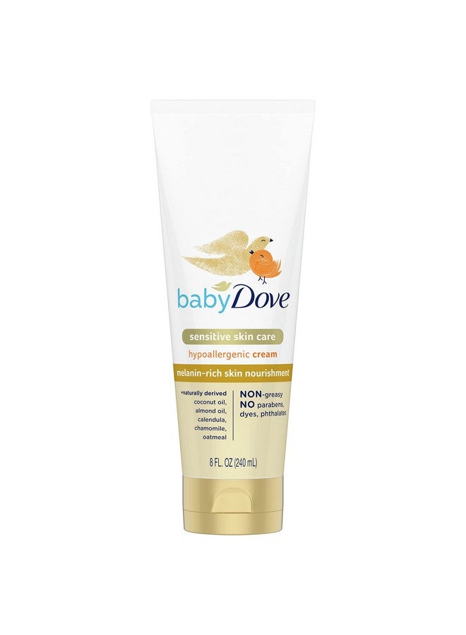 Baby Dove Sensitive Baby Cream Baby Skin Care Melanin-rich Skin Nourishment Hypoallergenic and Non-greasy 8 oz - Image 1