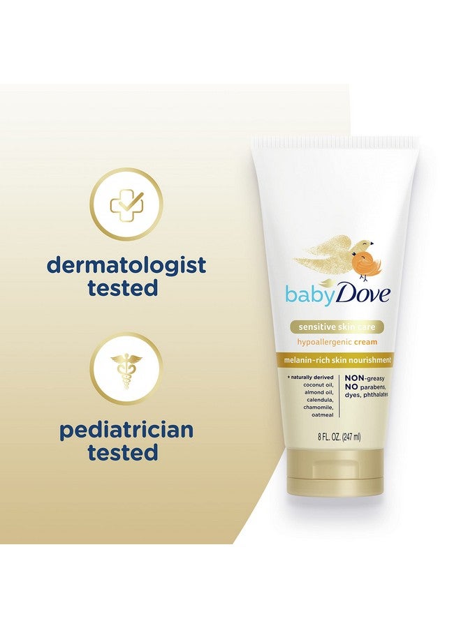 Baby Dove Sensitive Baby Cream Baby Skin Care Melanin-rich Skin Nourishment Hypoallergenic and Non-greasy 8 oz - Image 3