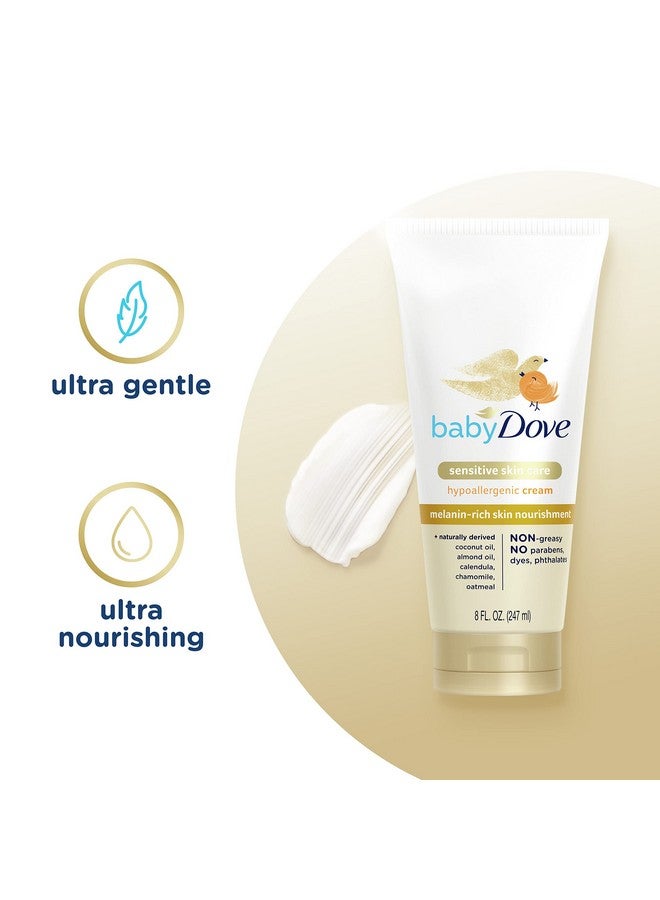 Baby Dove Sensitive Baby Cream Baby Skin Care Melanin-rich Skin Nourishment Hypoallergenic and Non-greasy 8 oz - Image 4