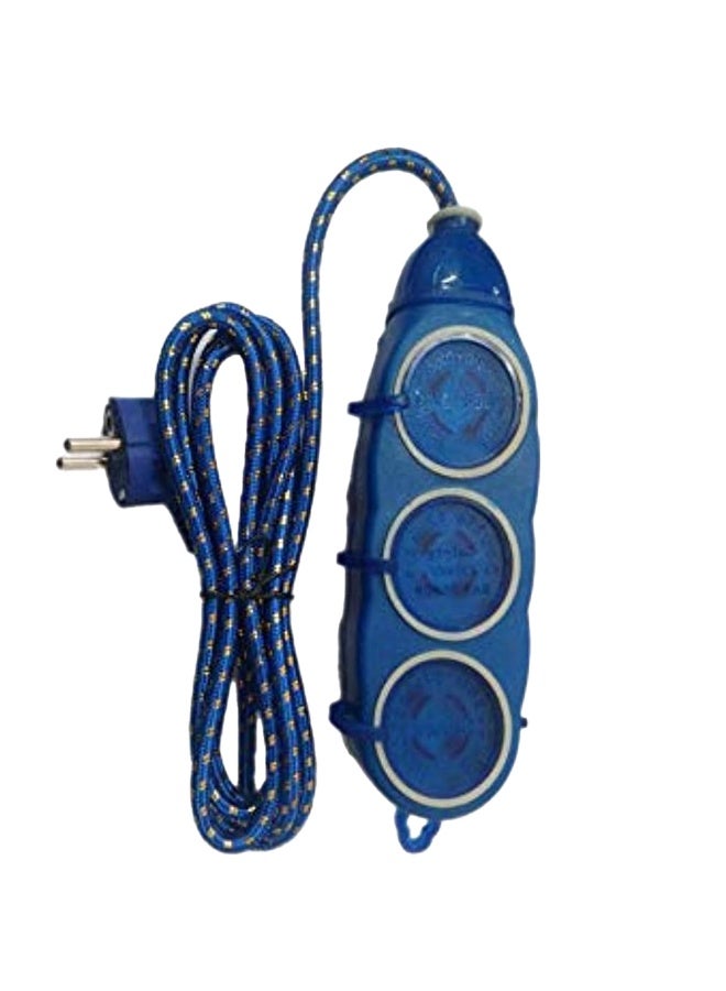 Double Sided Power Strip, Male to Male Thermal Wire Extension, Heavy Duty Electric Power Distributor with  Double-sided blue construction block, 3 sockets + 3 sockets in otherside , protective cover - Image 2