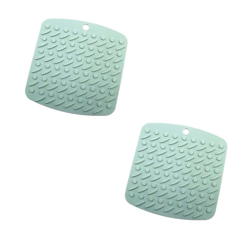 P Plus Fire Trivet for Hot Dishes Non-Slip & Heat Resistant Modern Kitchen Hot Pads for Pots & Pans Silicone Trivet Hot Pads Trivets for Hot Pots (Green, Set of 2) - Image 1