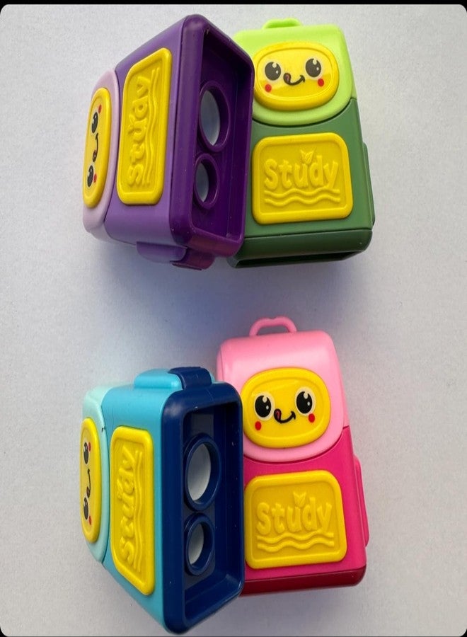 SWADEC Bag Shaped Eraser Sharpener – 2-in-1 Cute Stationery for Kids | Fun School Supplies, Unique Design, Single Piece Gift for Girls & Boys (Multicolor) (2) - Image 4