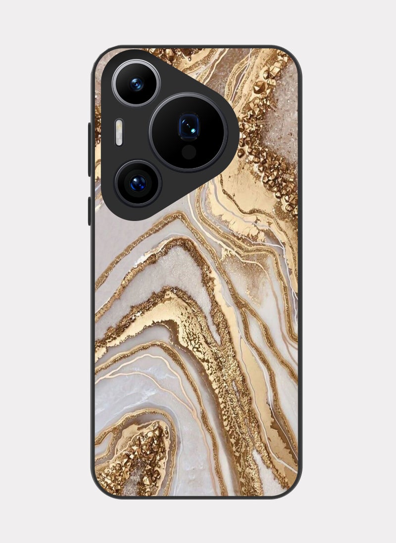 بكسلات كفر هواوي بيورا 70 برو رخامي ذهبي بيج - Image 1