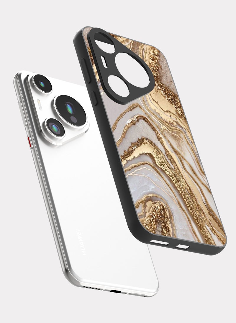 بكسلات كفر هواوي بيورا 70 برو رخامي ذهبي بيج - Image 2