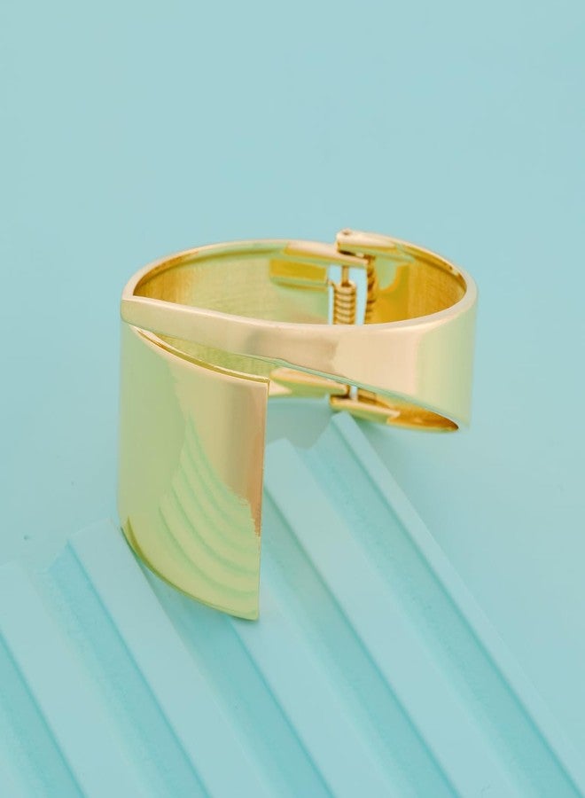 KUSHAL'S Fashion Jewellery Gold Polished Copper Trendy Adjustable Kada, Best for Casual Wear & Special Occasion - 455488 - Image 2