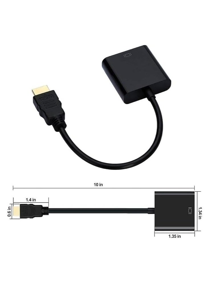 LEDIN HDMI to VGA Adapter HD HDMI VGA Male HDMI to VGA Female Converter for PC, Monitor,Projector,HDTV- 1 pc  - Image 2