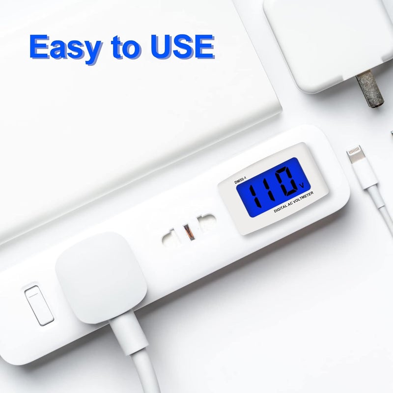 AITIAO 3Pcs Voltage Test Monitor,Flat US Plug AC 80-300V LCD Digital Voltmeter Voltage Measuring Monitor,110V 220V Voltage Panel Power Volt Test Meter for Household Plug into Outlet to Measure Voltage - Image 4