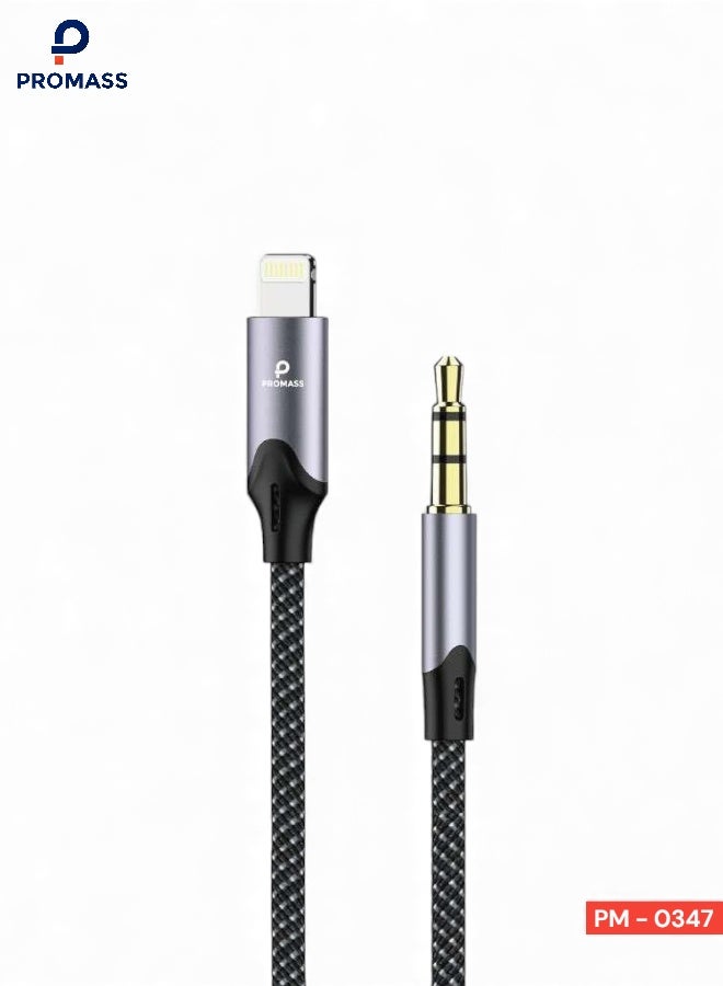 بروماس سلك صوت لايتنينج الى 3.5 ملم بطول 1 متر كيبل AUX لايفون 14/13/12 برو ماكس 11 اكس ار اس 8 7 سماعة الرأس سيارة ستيريو مناسب للسيارة - Image 1