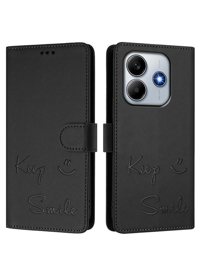 اس-توب جراب لهاتف Redmi Note 14 4G 163.25 مم جراب هاتف جلدي بنقش ابتسامة بتقنية RFID - Image 2