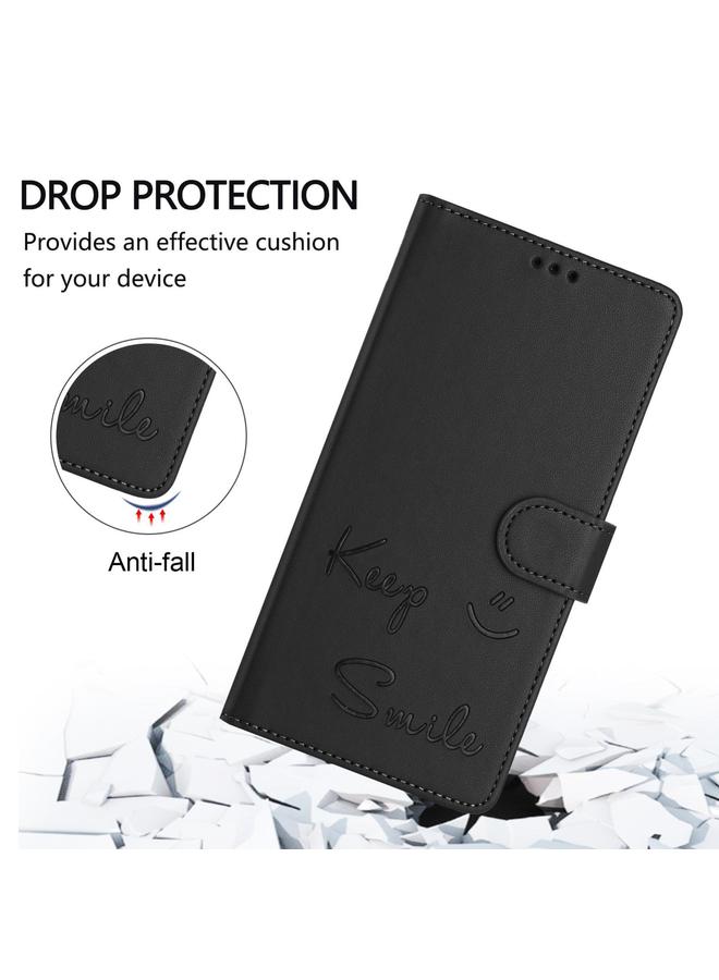 اس-توب جراب لهاتف Redmi Note 14 4G 163.25 مم جراب هاتف جلدي بنقش ابتسامة بتقنية RFID - Image 5