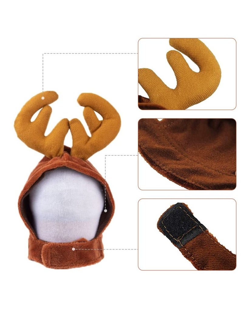 SYOSI 3 pcs Pet Headwear, Adjustable Pet Outfits Cute Rabbit Ear Pet Hat, Sun Flower Pet Hat, Christmas Antlers Pet Hat Costume for Cats Small Dogs, Daily or Party Accessory - Image 4