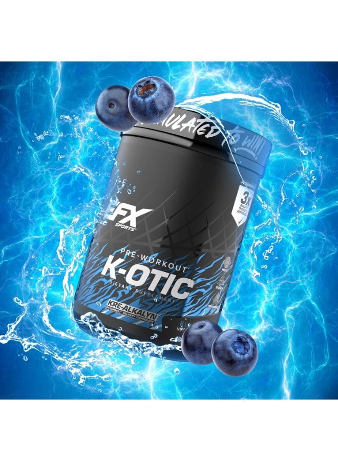 EFX SPORTS K-OTIC Pre-Workout Powder, Blueberry, 500 g – Energy & Focus Support for Training - Image 4
