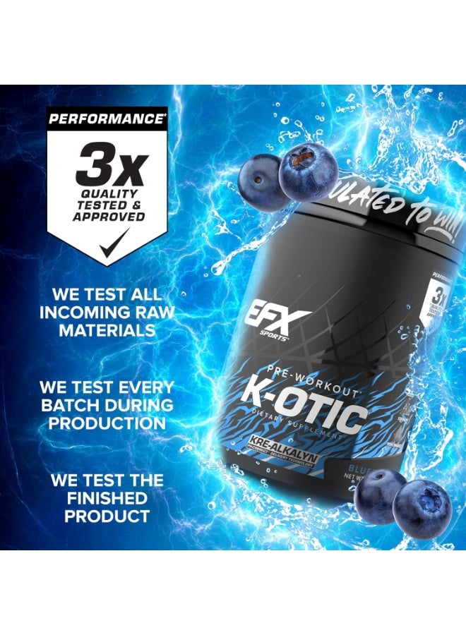EFX SPORTS K-OTIC Pre-Workout Powder, Blueberry, 500 g – Energy & Focus Support for Training - Image 5
