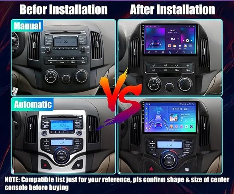 Vierex Android Car Stereo for Hyundai i30 2012–2017 | 9-Inch Touch Screen | Wireless Apple CarPlay & Android Auto | WiFi | Bluetooth | DSP | FM/AM | AHD Backup Camera Included | Fast Interface (2+32GB, 4-Core) - Image 2