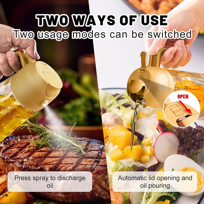 Oil Sprayer for Cooking Premium Quality 470ml 2x1 Eating Oil Sprayer for Air Fryer, Salad, Frying, BBQ, (1 Piece - Random Color) - Image 5