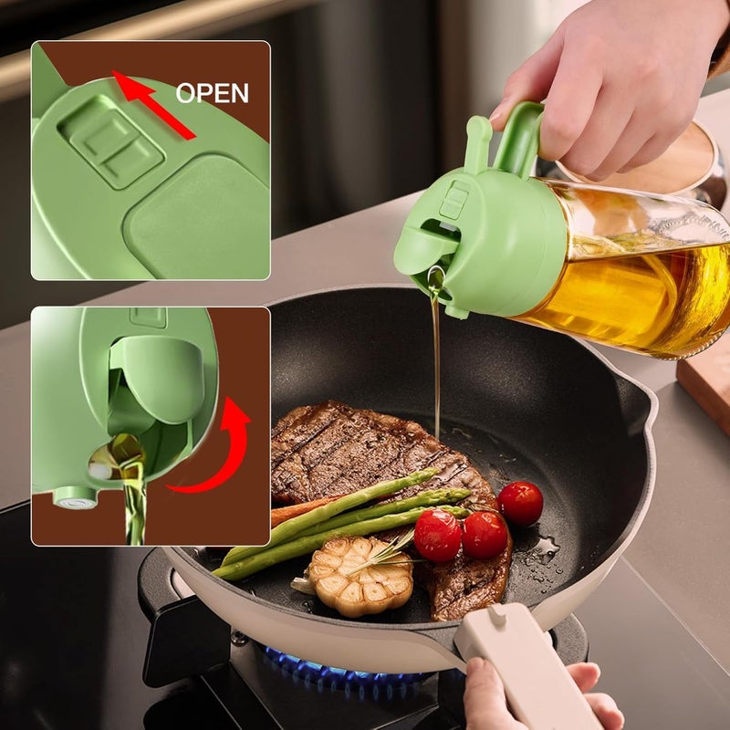 Oil Sprayer for Cooking Premium Quality 470ml 2x1 Eating Oil Sprayer for Air Fryer, Salad, Frying, BBQ, (1 Piece - Random Color) - Image 4