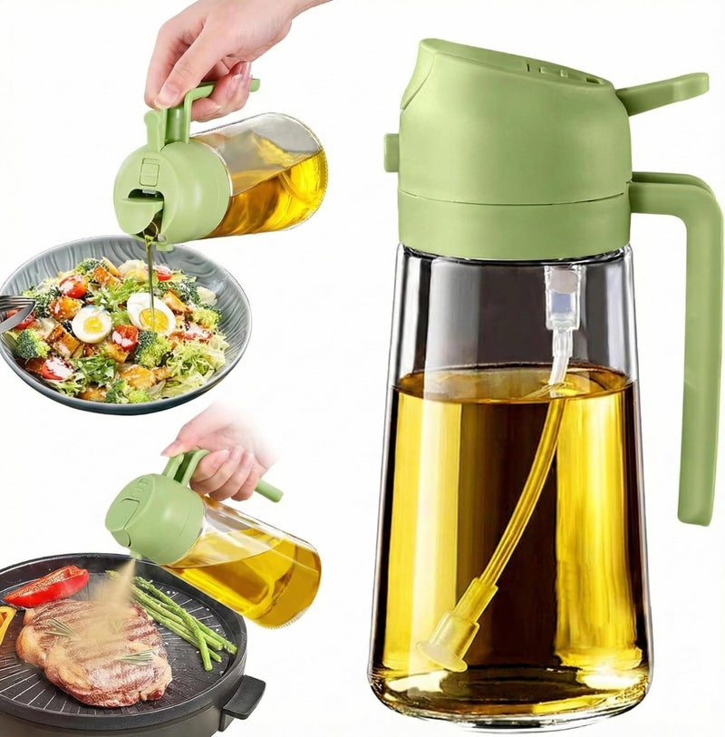 Oil Sprayer for Cooking Premium Quality 470ml 2x1 Eating Oil Sprayer for Air Fryer, Salad, Frying, BBQ, (1 Piece - Random Color) - Image 1
