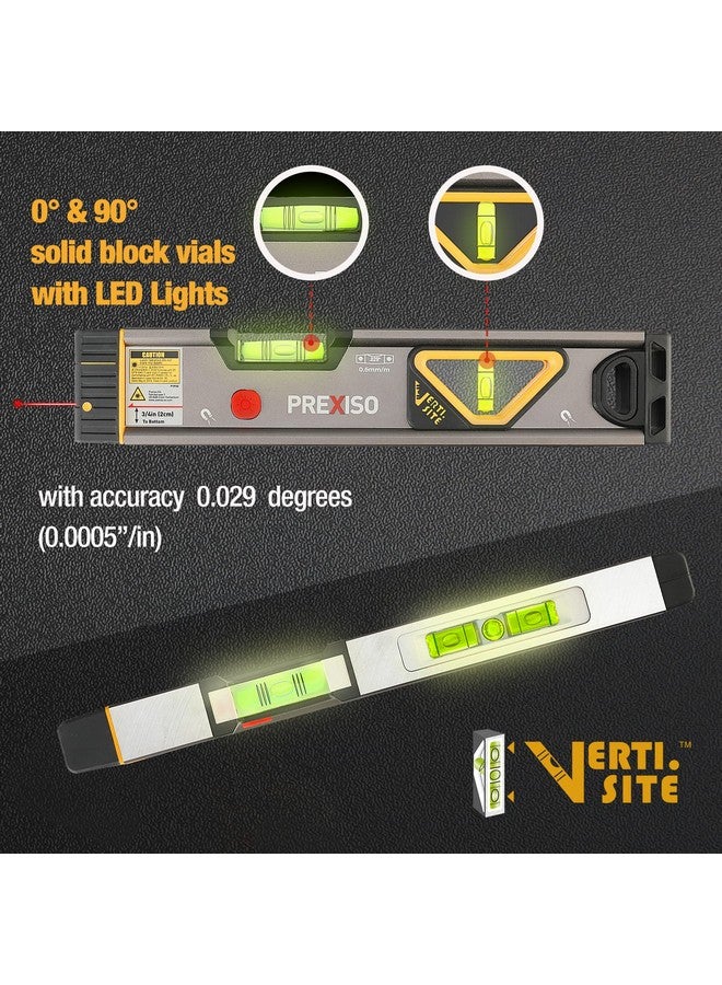 Prexiso PREXISO 2-in-1 Laser Level 12 in Spirit Level with Light, 100Ft Alignment Point & 30Ft Leveling Line, Magnetic Laser Leveler Tool for Construction Picture Hanging Wall Writing Painting Home Renovation  - Image 3