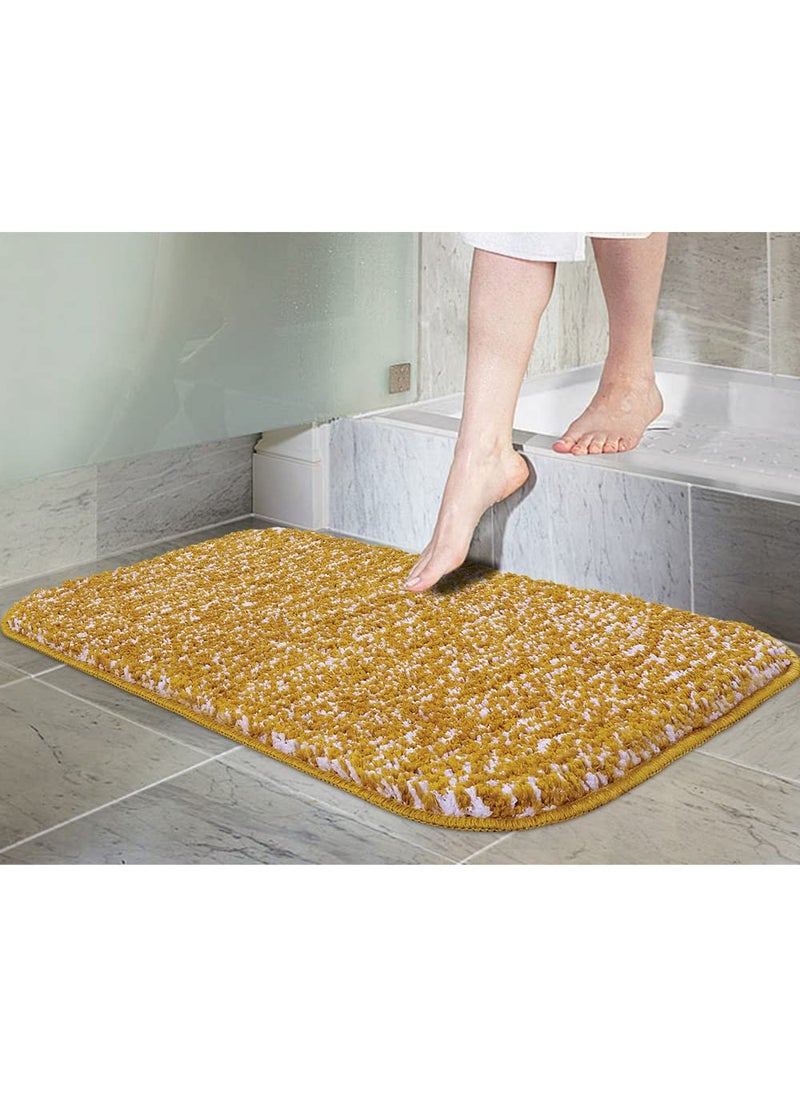 Freelance - Freelance Lucerne Microfibre Main Entrance Doormat, Home Bathroom Floor Door Mats, Bath Mat, 70 x 50 cm, Mustard + White - Image 1