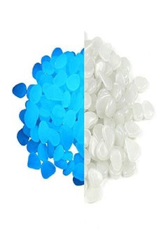 Party Zealot Party Zealot Inc 2lb 400PCS Glow in The Dark Pebbles Stones for Indoor and Outdoor Walkways Garden Driveway Large Bag Powered by Light and Solar (White)  - Image 1
