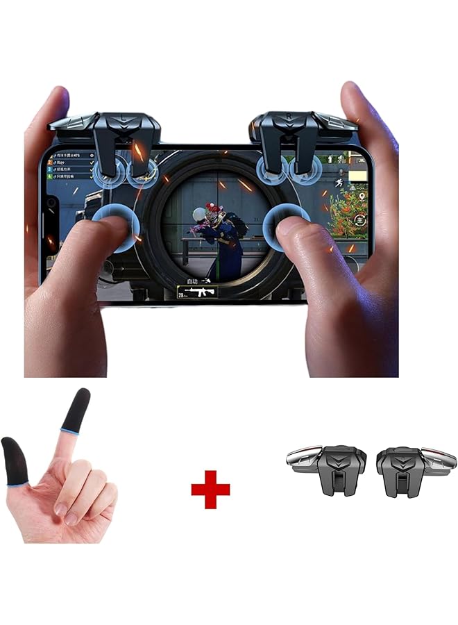 Professional Game Trigger 4 Buttons For Pubg Mobile Controller Support Ios Android And Most Phones And Ipads Aluminum Button Support Cod/Pubg/Fortnite - Image 1