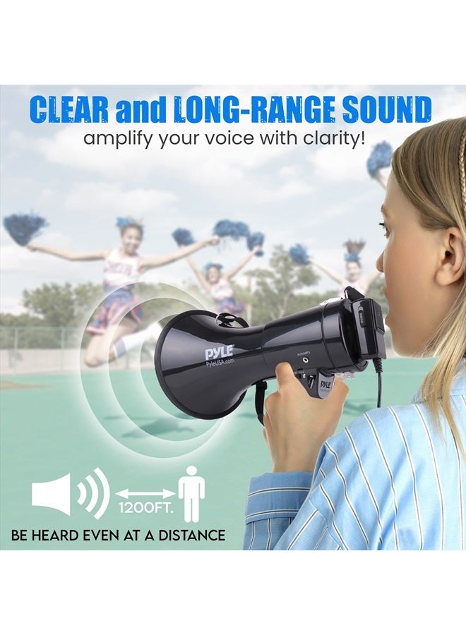 Pyle Megaphone Speaker PA Bullhorn with Built-in Siren 50 Watts & Adjustable Volume Control Ideal for Football, Baseball, Hockey, Cheerleading Fans & Coaches or for Safety Drills - PMP53IN - Image 3