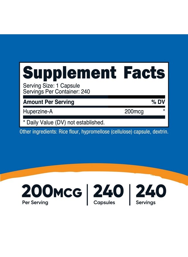 Nutricost كبسولات نوتريكوست هوبيرزين أ 200 ميكروغرام، 240 كبسولة - غير معدلة وراثيًا، صديقة للنباتيين - Image 2