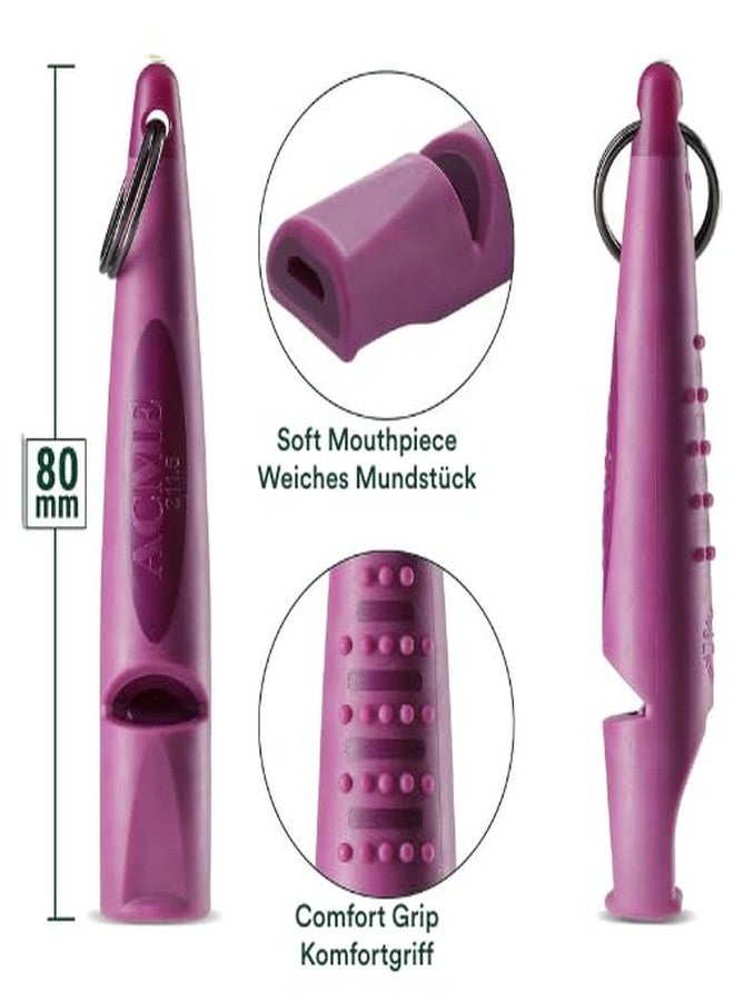 ACME Alpha 211.5 Professional Dog Training Whistle with Lanyard. Enhanced Ergonomic Grip. BPA-Free Plastic. 110 dBA. Long Range. Standardized Frequency. Made in the UK (Purple/Black) - Image 2