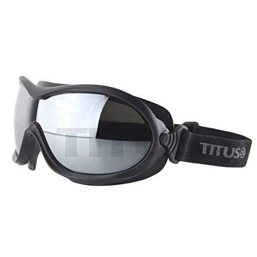 TITUS Motorcycle Riding Padded Sport Goggles (G32 - Single Lens Mirrored) - Image 5