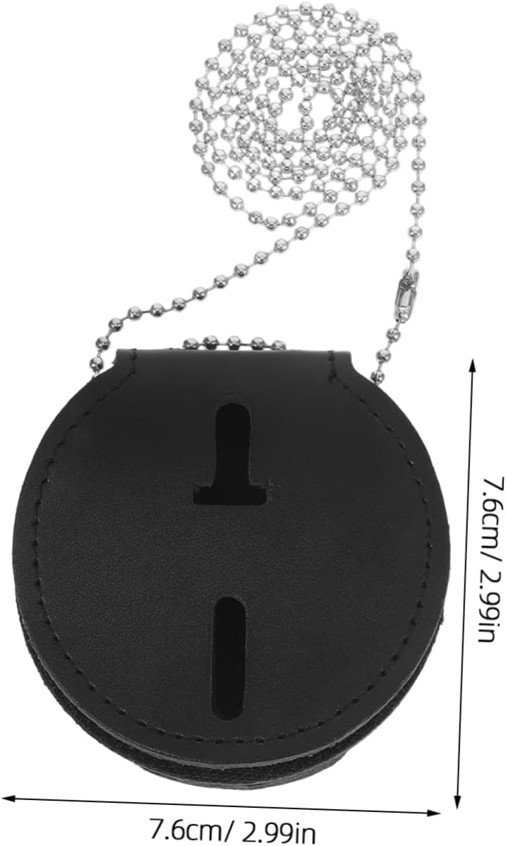 Pu Badge Holder Bead Chain Shape Id Card Protector for Work Elegant Design Use Robust Pu Construction - Image 2