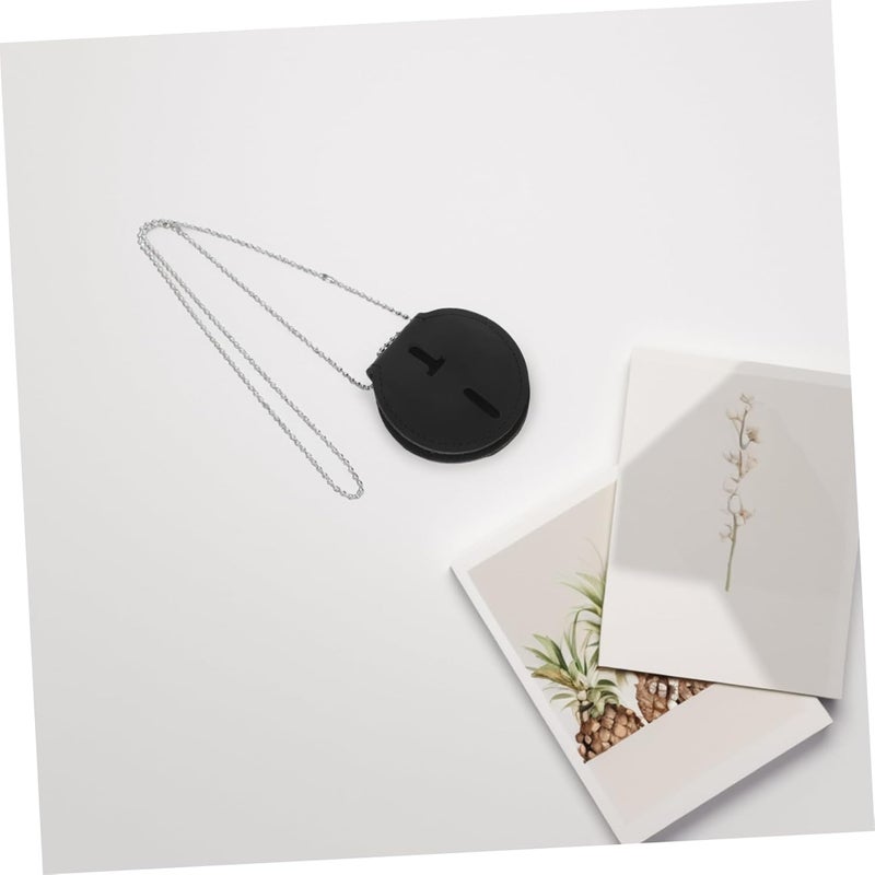 Pu Badge Holder Bead Chain Shape Id Card Protector for Work Elegant Design Use Robust Pu Construction - Image 5