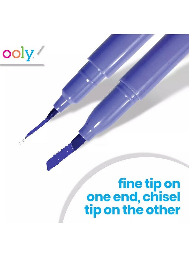 Pastel Hues Dual Tip Markers Set Of 12 Water Based Colored Markers Chisel Tip And Point Tip On Each Marker For Kids Double Ended Markers For Art Supplies & Stationery Sets [Chisel/Fine Tips]