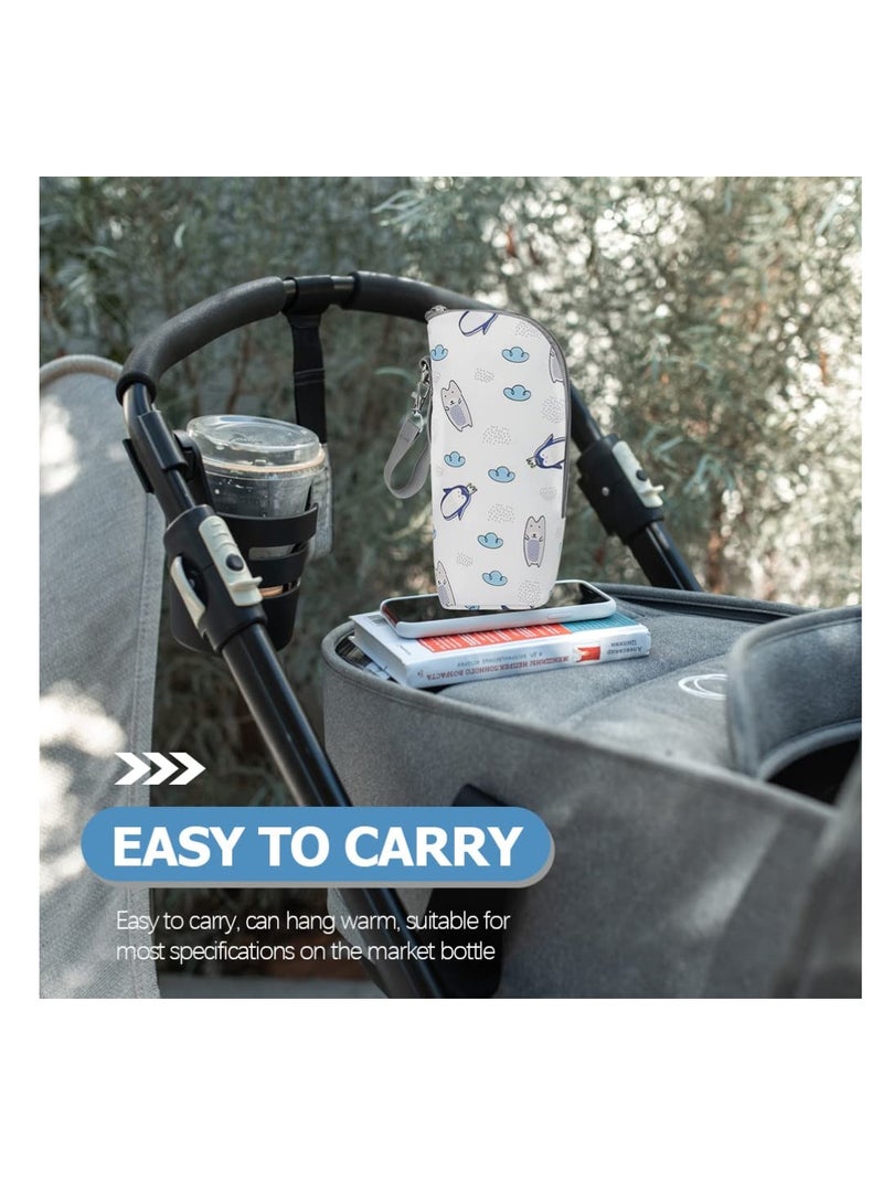 Portable Baby Bottle Cooler Bag, Thermal Insulated Bottle Bag for Daycare, Breast Milk Storage with Cotton Interlayer, Ideal for Travel and Children’s Water Cups, White Accessories. - Image 5