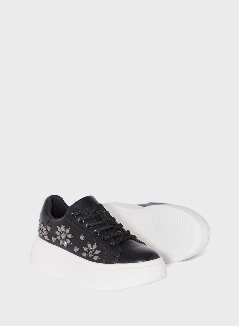 Ginger Floral Rhinestone Chunky Sneakers  - Image 3