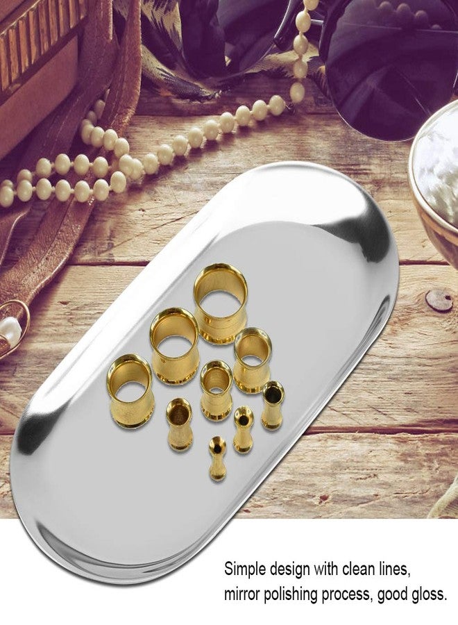 فديت صينية تخزين نورديك، طبق كيك من الفولاذ المقاوم للصدأ، مناسب لمستحضرات التجميل والمجوهرات، للاستخدام المنزلي والمطبخ (فضي صغير) - Image 2