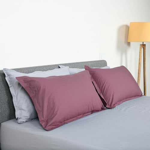 SleepyCat Cotton Solid Pillow Case with Envelope Closure - Pack of 2 Count | Coloured with AZO-Free Dyes and Oeko-Tex Certified | Machine Washable, Purple Panther (Standard Size, 28X18 Inches),200 - Image 4