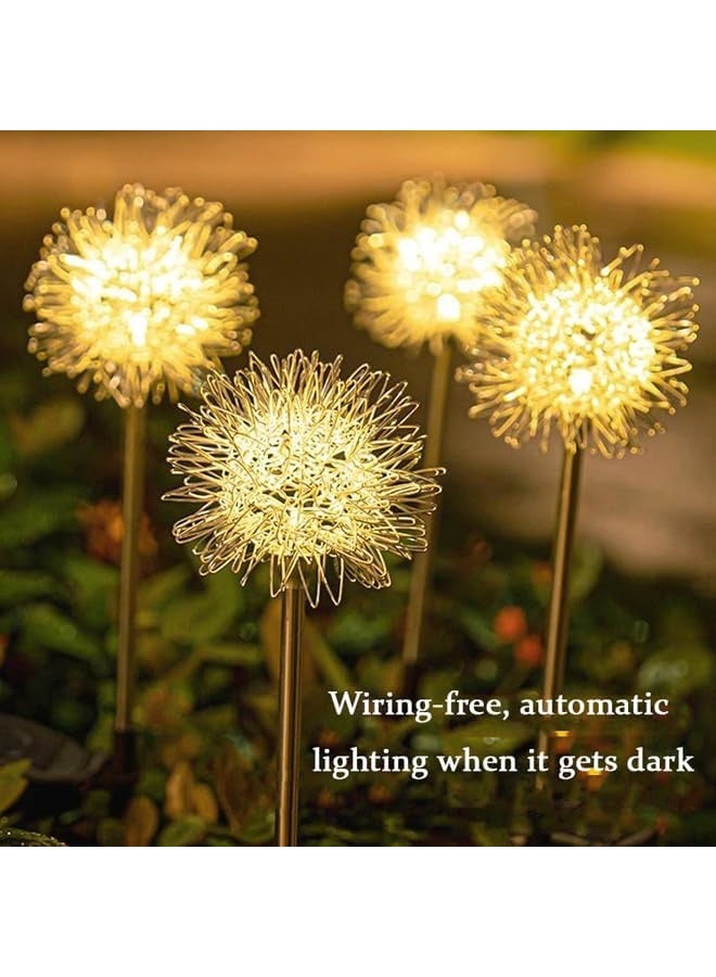 Dekorly Solar Garden Lights Outdoor ,Auto On/Off, IP65 Waterproof - Solar Powered Decorative Lights for Yard, Pathway, Lawn, Patio, Garden Decor(Aluminum wire ball,2PC) - Image 5