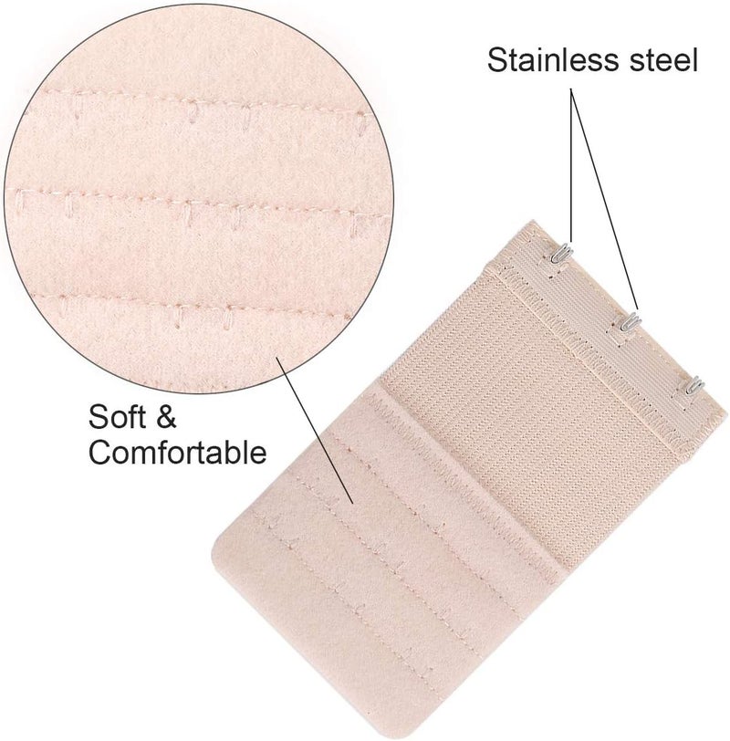 Akstore 6 Pieces Women's Soft Comfortable Elastic Bra Extenders Bra Extension Strap 3 Hook 3 Row Lady's Bra Extender Bra Band - Image 4