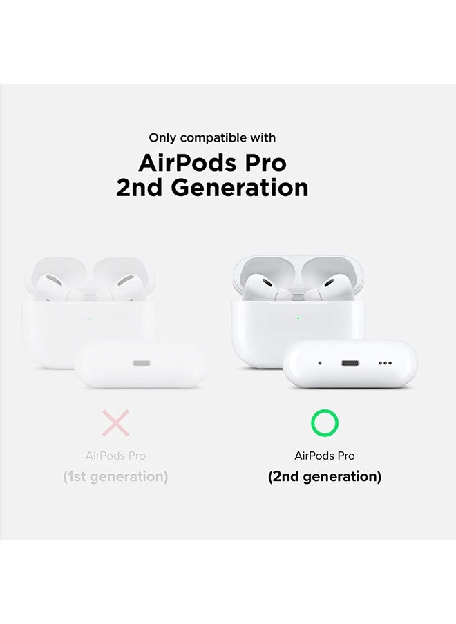 O Ozone - Case for Airpods Pro 2nd Generation, Full Body Protective Marble Gloss Finish Shockproof Hard Cover with Keychain -Purple - Image 1